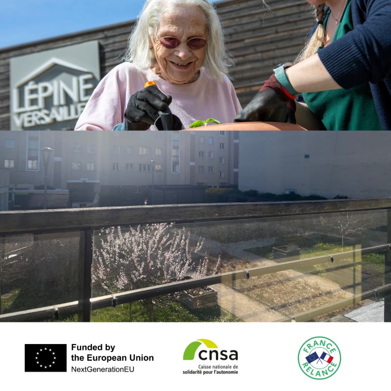 Terrasse sécurisée pour personnes âgées 
